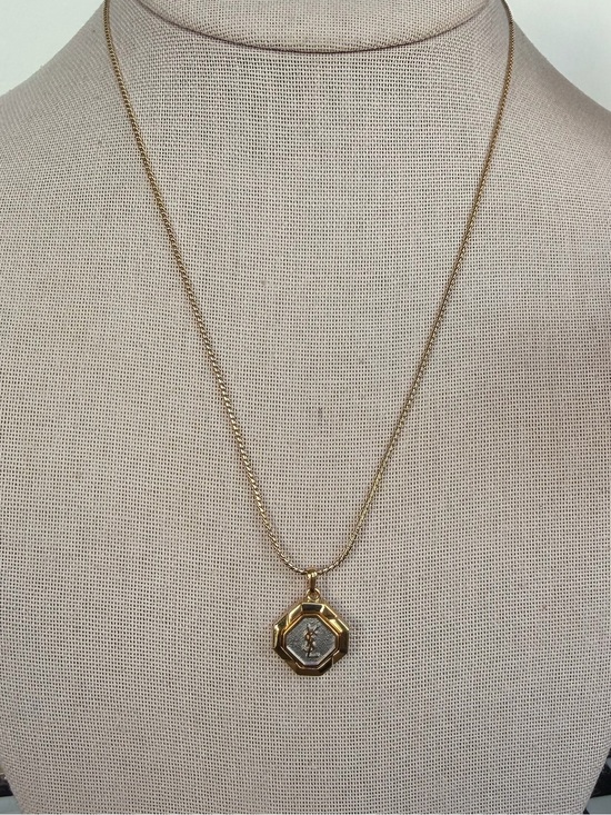 Yves Saint Laurent Jewelry - YSL Vintage Two Tone Pendant Necklace